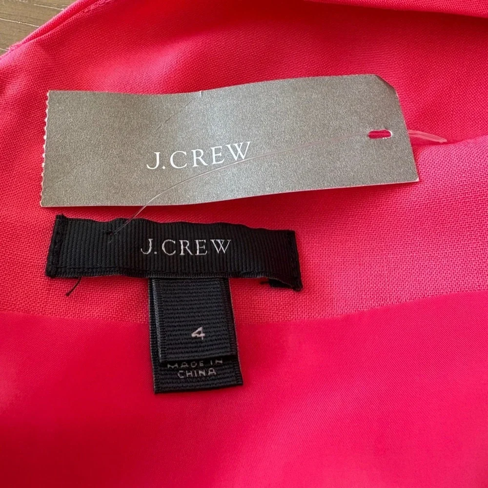 J.‎ Crew Coral Pink Origami Bow Detail Sheath Dress Womens Size 4